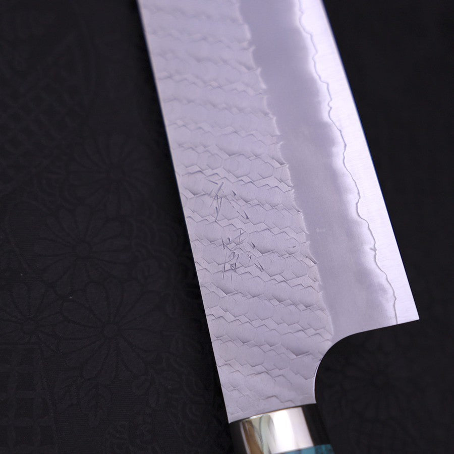 Gyuto SG-2 Tsuchime Turquoise Green Handle 240mm