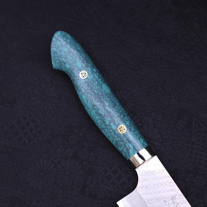 Gyuto SG-2 Tsuchime Turquoise Green Handle 240mm