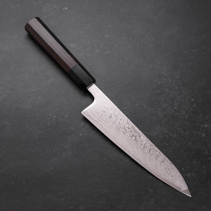 Gyuto SLD Wave Nickel Damascus Buffalo Ebony Handle 180mm