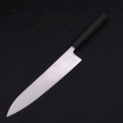 Gyuto SLD Wave Nickel Damascus Buffalo Ebony Handle 240mm