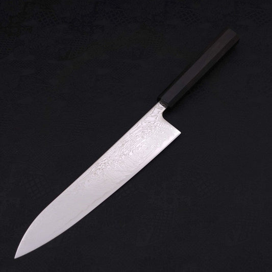 Gyuto SLD Wave Nickel Damascus Buffalo Ebony Handle 240mm
