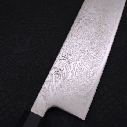 Gyuto SLD Wave Nickel Damascus Buffalo Ebony Handle 240mm