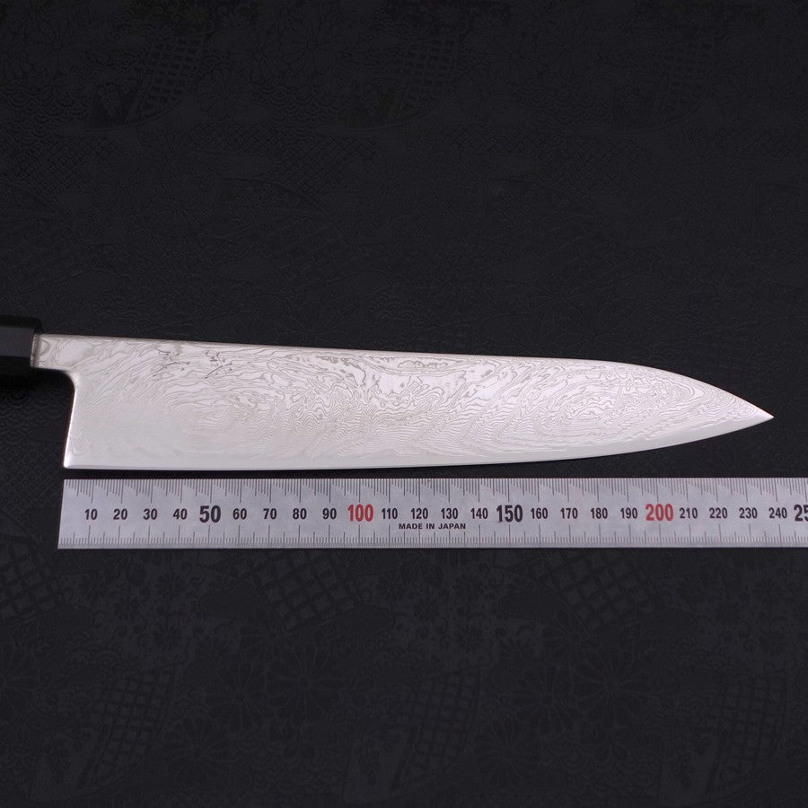 Gyuto SLD Wave Nickel Damascus Buffalo Ebony Handle 240mm