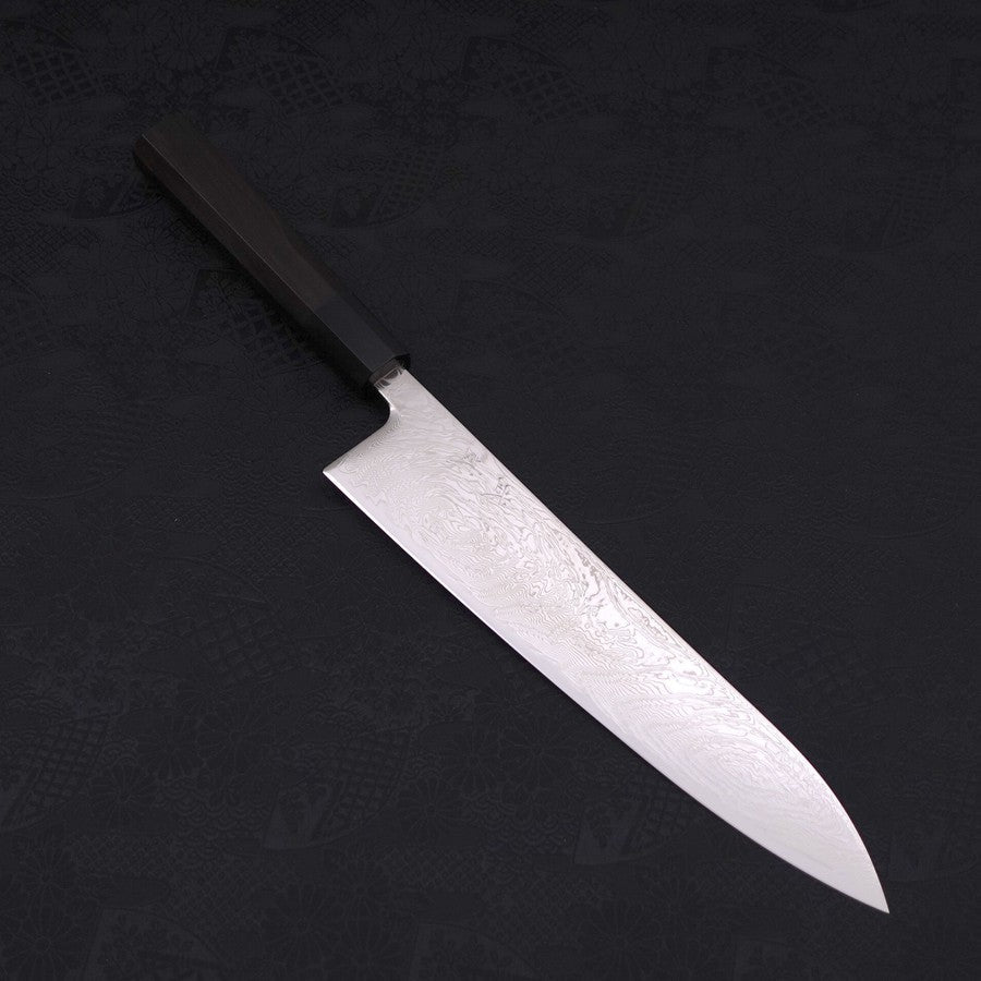 Gyuto SLD Wave Nickel Damascus Buffalo Ebony Handle 240mm