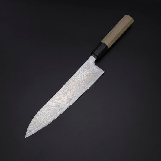 Gyuto SLD Wave Nickel Damascus Buffalo Magnolia Handle 210mm
