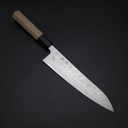 Gyuto SLD Wave Nickel Damascus Buffalo Magnolia Handle 210mm