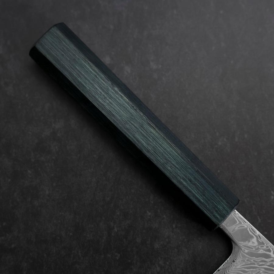 Gyuto SLD Wave Nickel Damascus Dark Blue Urushi Handle 240mm