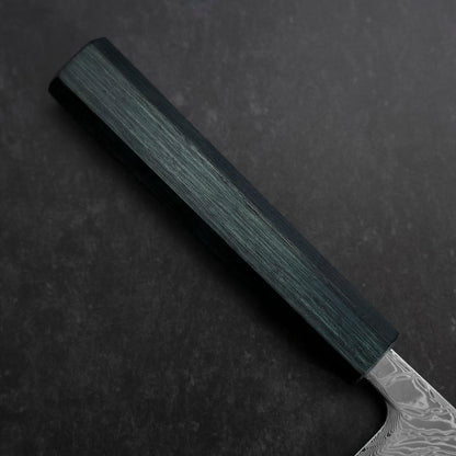Gyuto SLD Wave Nickel Damascus Dark Blue Urushi Handle 240mm