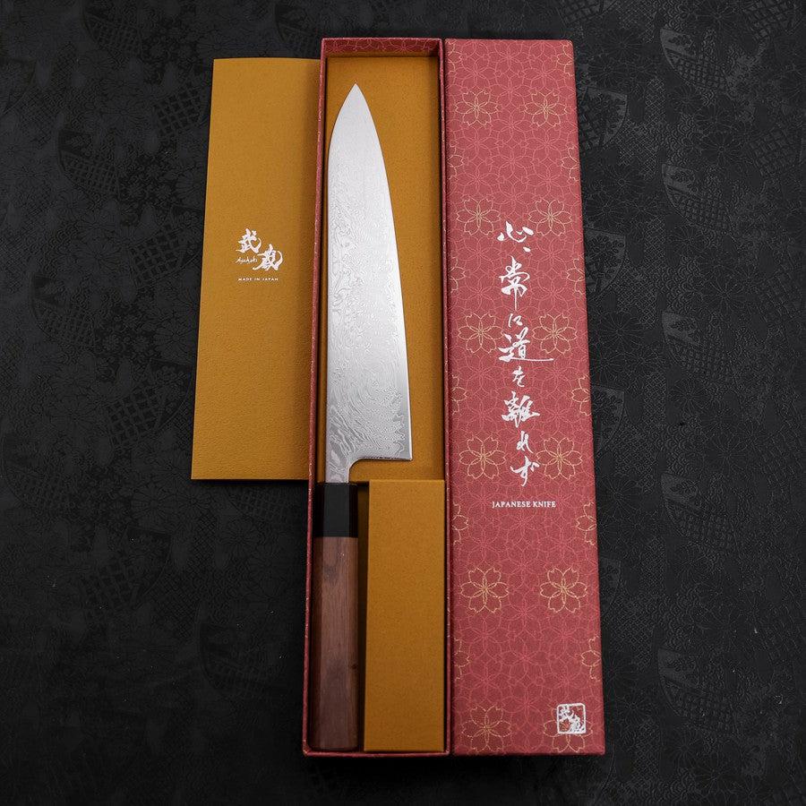 Gyuto SLD Wave Nickel Damascus Walnut Handle 240mm