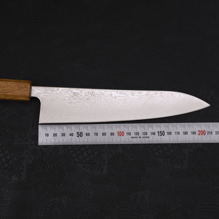 Gyuto SLD Wave Nickel Damascus Yaki Urushi Handle 210mm