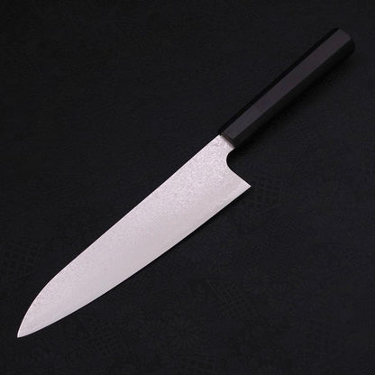 Gyuto Silver Steel #3 Damascus Buffalo Ebony Handle 210mm