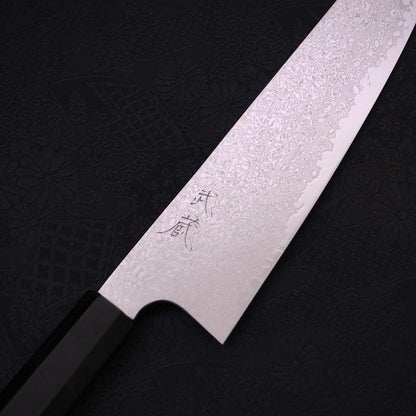 Gyuto Silver Steel #3 Damascus Buffalo Ebony Handle 210mm