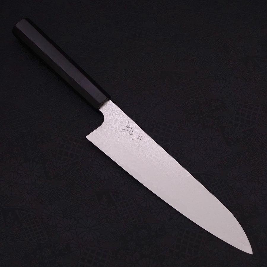 Gyuto Silver Steel #3 Damascus Buffalo Ebony Handle 210mm