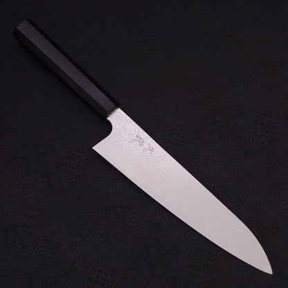 Gyuto Silver Steel #3 Damascus Buffalo Ebony Handle 210mm