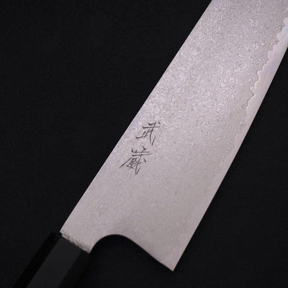 Gyuto Silver Steel #3 Damascus Buffalo Ebony Handle 240mm