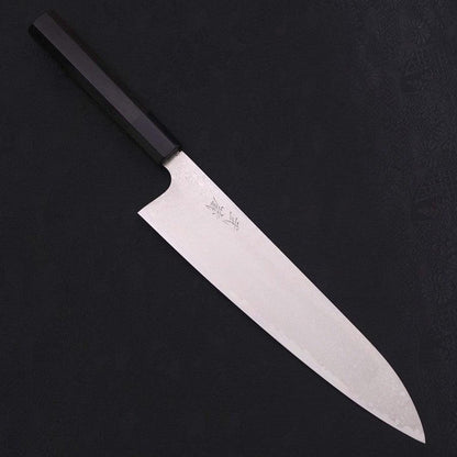 Gyuto Silver Steel #3 Damascus Buffalo Ebony Handle 240mm