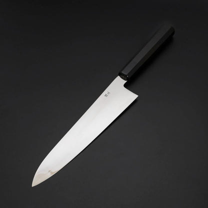 Gyuto Silver Steel #3 Mirror Honyaki Buffalo Ebony Handle 240mm