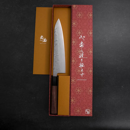 Gyuto Silver Steel #3 Nashiji Buffalo Walnut Handle 210mm
