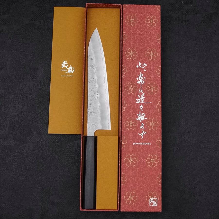 Gyuto Silver Steel #3 Nashiji Dark Blue Urushi Handle 210mm