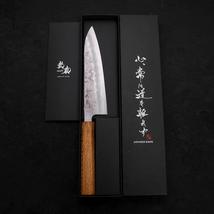 Gyuto Silver Steel #3 Nashiji Oak Handle 180mm