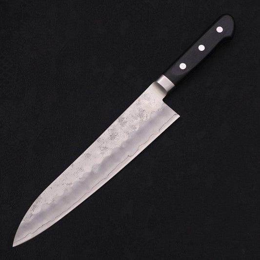 Gyuto Silver Steel #3 Nashiji Western Black Handle 210mm