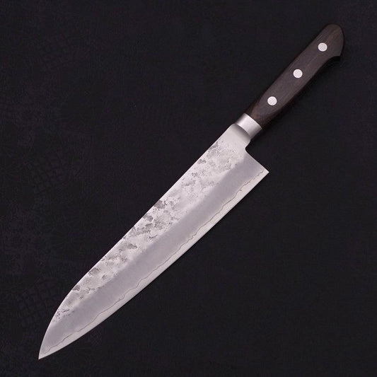 Gyuto Silver Steel #3 Nashiji Western Brown Handle 210mm
