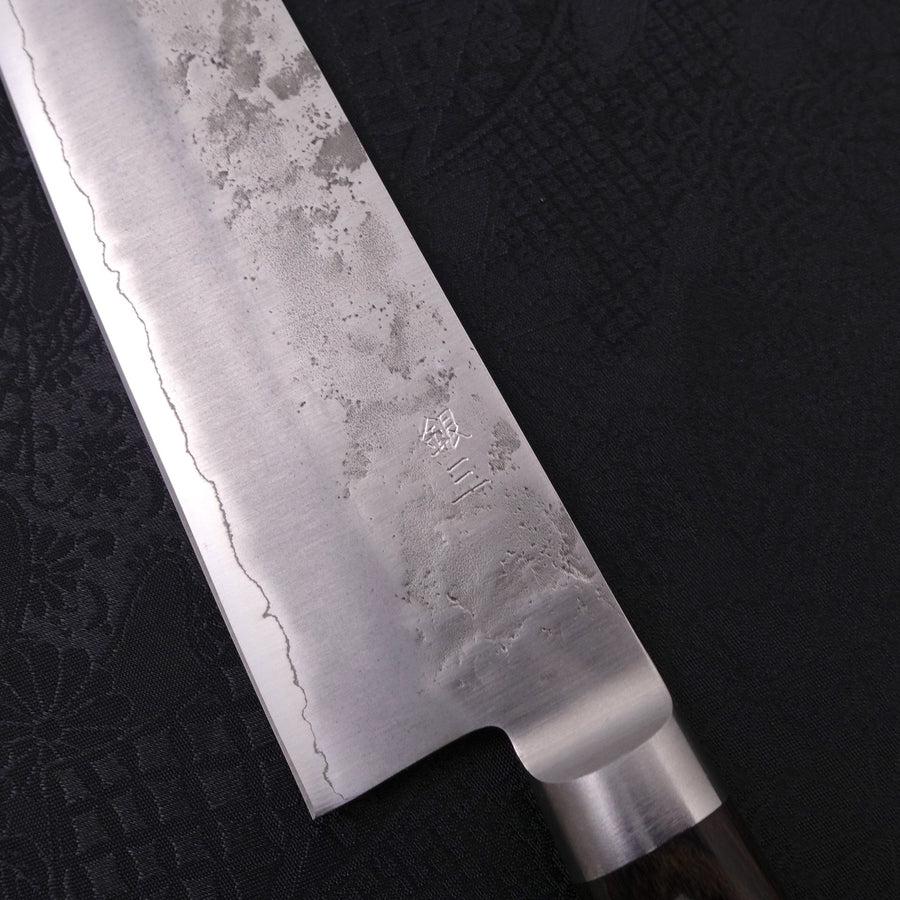 Gyuto Silver Steel #3 Nashiji Western Brown Handle 210mm