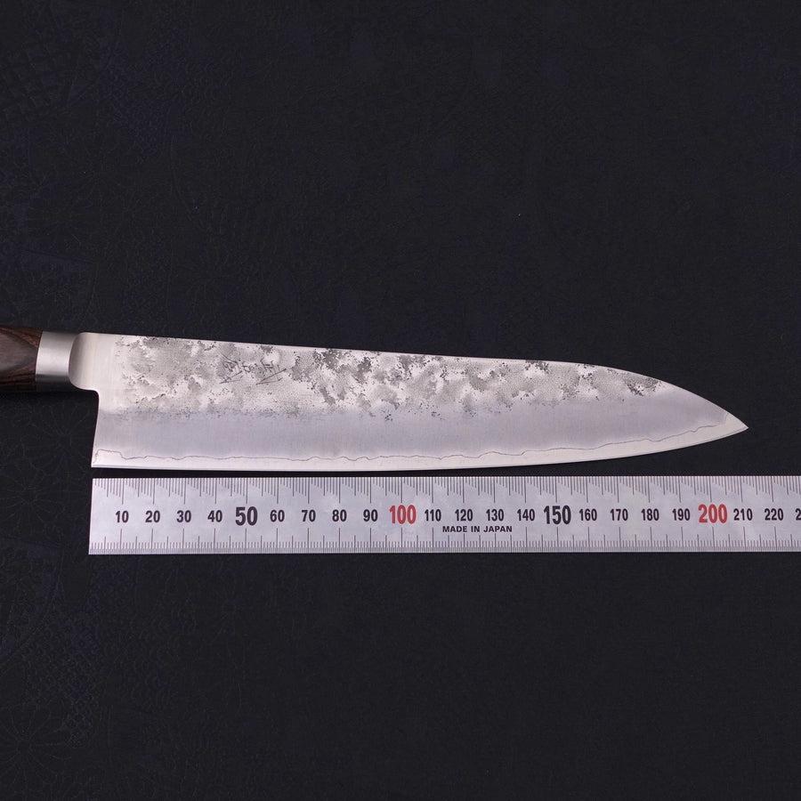 Gyuto Silver Steel #3 Nashiji Western Brown Handle 210mm