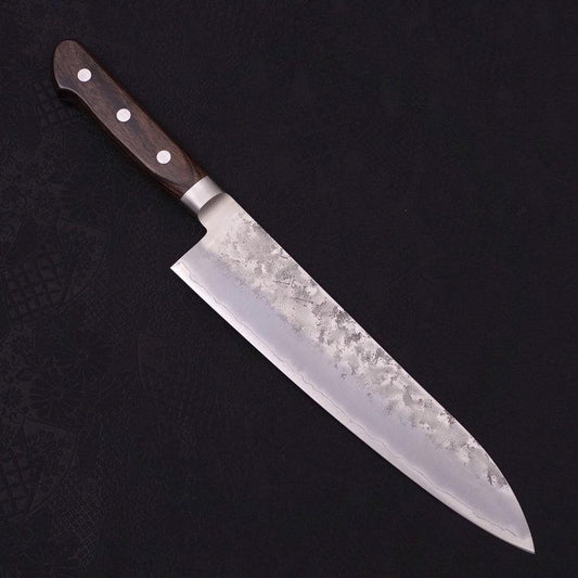Gyuto Silver Steel #3 Nashiji Western Brown Handle 210mm