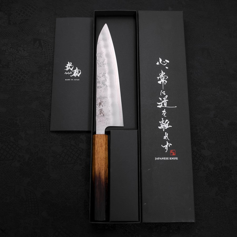 Gyuto Silver Steel #3 Nashiji Yaki Urushi Handle 180mm