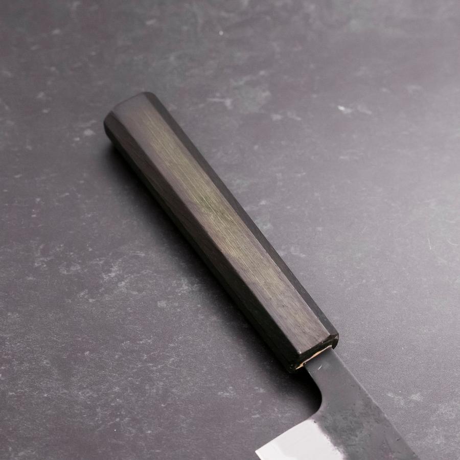 Gyuto Stainless Clad Blue Super Kurouchi Nashiji Green Urushi Handle 240mm