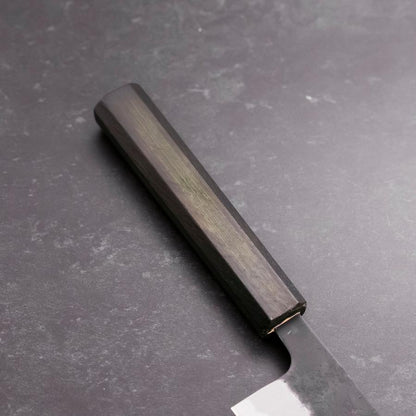 Gyuto Stainless Clad Blue Super Kurouchi Nashiji Green Urushi Handle 240mm