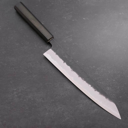 Gyuto Stainless Clad Blue Super Kurouchi Nashiji Green Urushi Handle 240mm