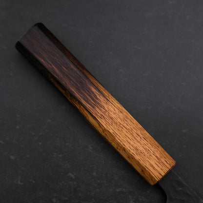 Gyuto Stainless Clad Blue Super Kurouchi Tsuchime Yaki Urushi Handle 240mm