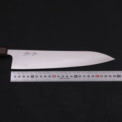 Gyuto Stainless Clad Blue Super Polished Sumi Urushi Handle 240mm