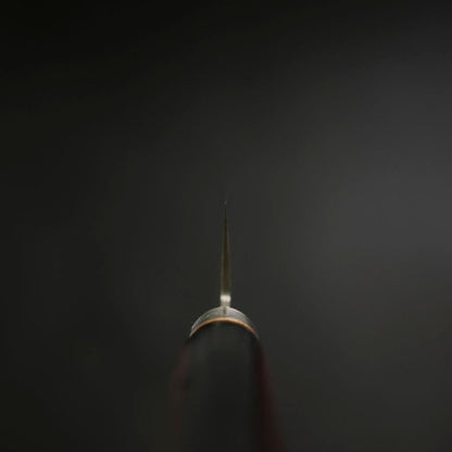 Gyuto Stainless Clad Blue Super Polished Western Black Red Handle 180mm