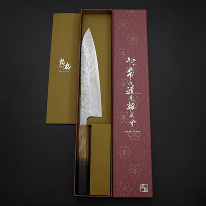 Gyuto Sweden Stainless Steel Nashiji Washi Yaki Urushi Handle 210mm