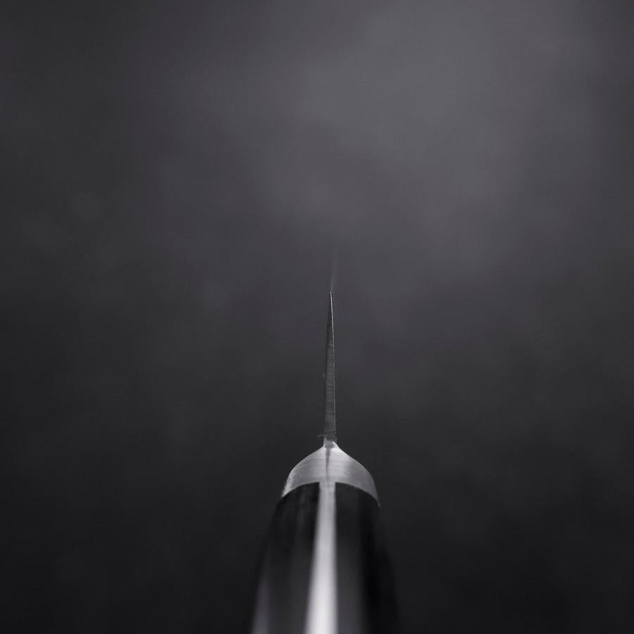 Gyuto VG-1 Polished Western Black Handle 180mm (Tsuba-ari)