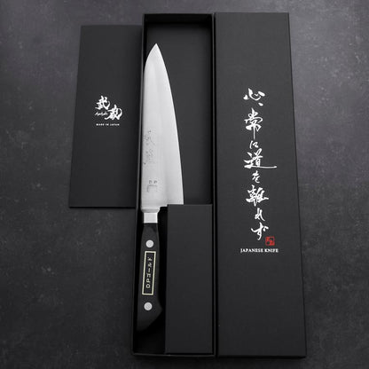 Gyuto VG-1 Polished Western Black Handle 180mm (Tsuba-ari)