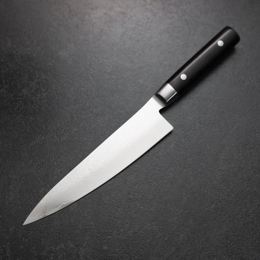 Gyuto VG-10 Damascus Western Round Handle 200mm (7.9”)-[Musashi]-[Japanese-Kitchen-Knives]