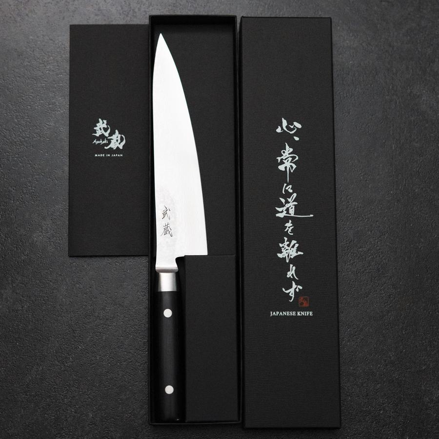 Gyuto VG-10 Damascus Western Round Handle 200mm (7.9”)-[Musashi]-[Japanese-Kitchen-Knives]