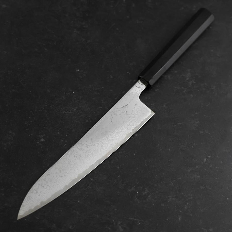 Gyuto VG-10 Nickel Damascus Buffalo Ebony Handle 210mm