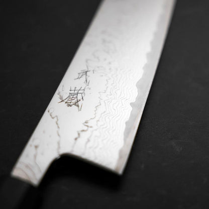 Gyuto VG-10 Nickel Damascus Buffalo Ebony Handle 210mm