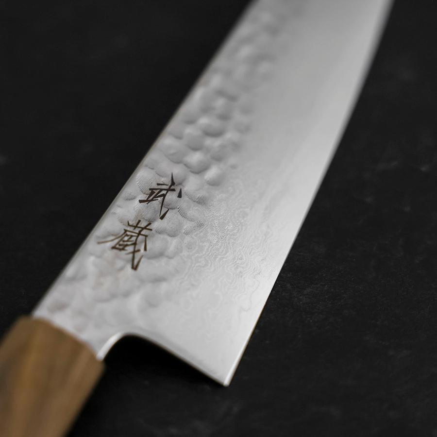 Gyuto VG-10 Tsuchime Damascus Ashwood Handle 210mm