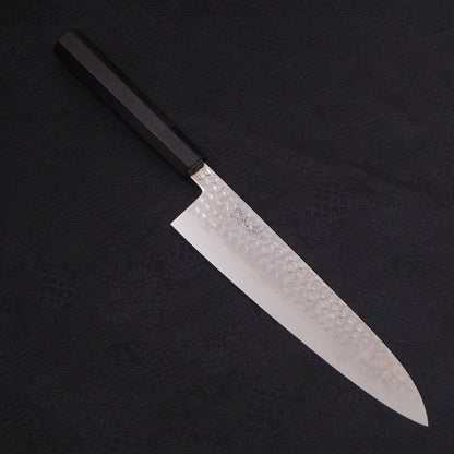 Gyuto VG-10 Tsuchime Damascus Buffalo Ebony Handle 210mm