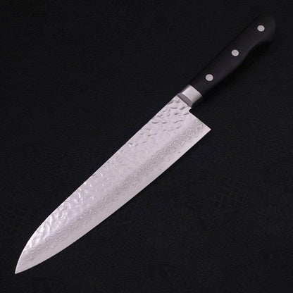 Gyuto VG-10 Tsuchime Damascus Western Black Handle 210mm