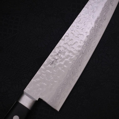 Gyuto VG-10 Tsuchime Damascus Western Black Handle 210mm