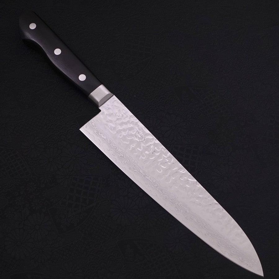 Gyuto VG-10 Tsuchime Damascus Western Black Handle 210mm