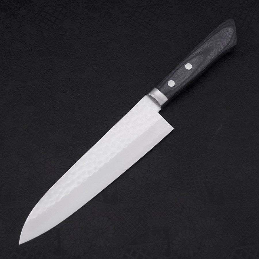 Gyuto VG-10 Tsuchime Damascus Western Dark Blue Handle 180mm