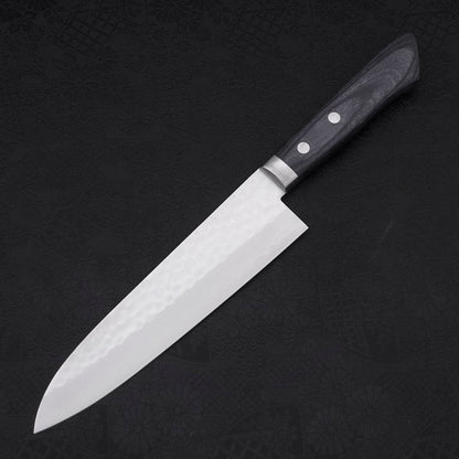 Gyuto VG-10 Tsuchime Damascus Western Dark Blue Handle 180mm